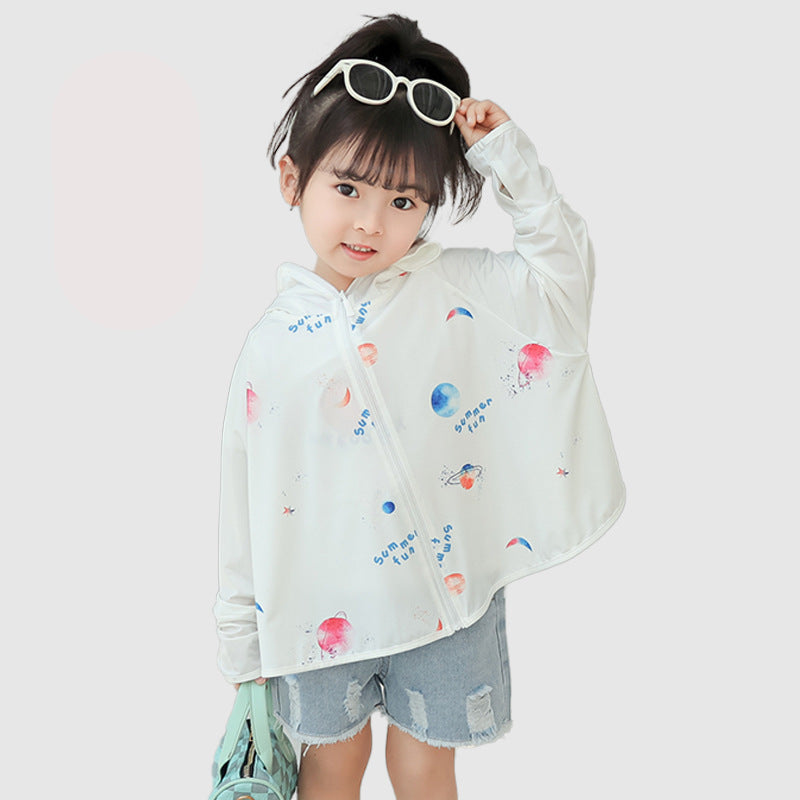 Kinder UV-Schutzjacke mit Kapuze und leichten atmungsaktiven Eigenschaften R&B