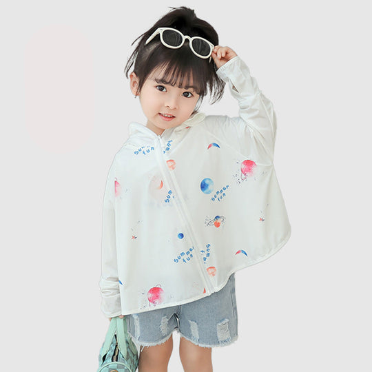 Kinder UV-Schutzjacke mit Kapuze und leichten atmungsaktiven Eigenschaften R&B