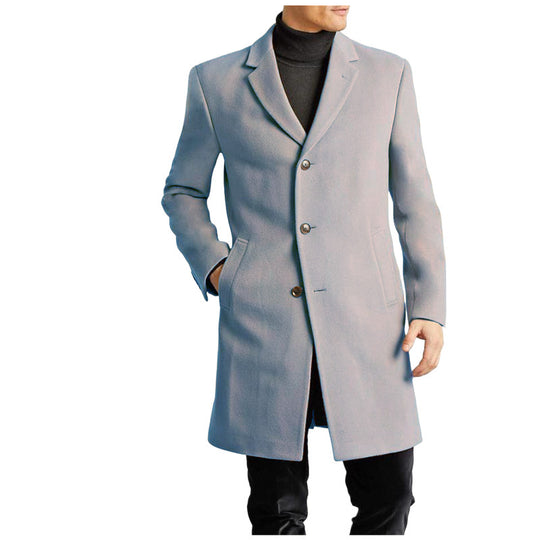 Herren elegante Wollmantel R&B