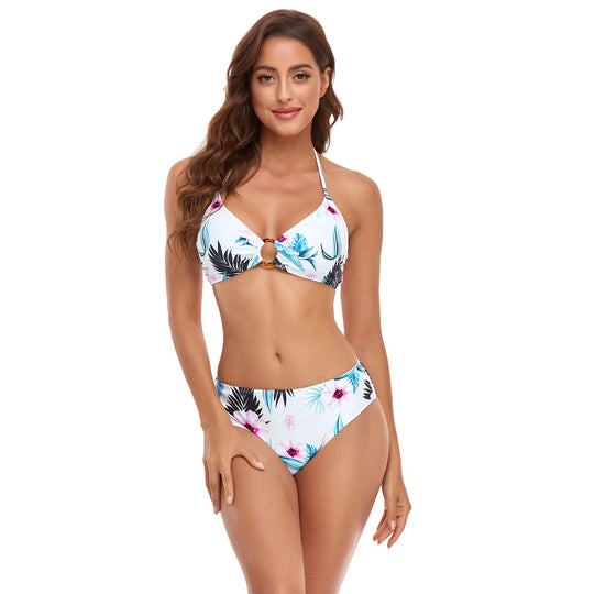 Damen Bikini-Set mit schickem Knotendetail und floralem Unterteil R&B