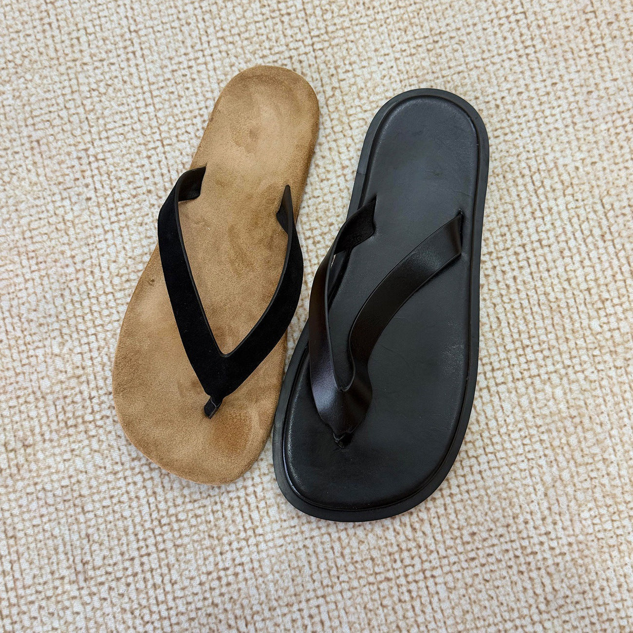 Damen bequeme Zehentrenner-Sandalen mit flexiblem Fußbett und rutschfester Sohle R&B