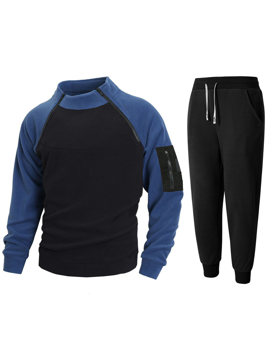 Herren Sportliches Oberteil mit funktionalem Reißverschluss und komfortabler Jogginghose R&B
