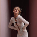 Damen Strickkleid mit innovativen Cut-Outs R&B