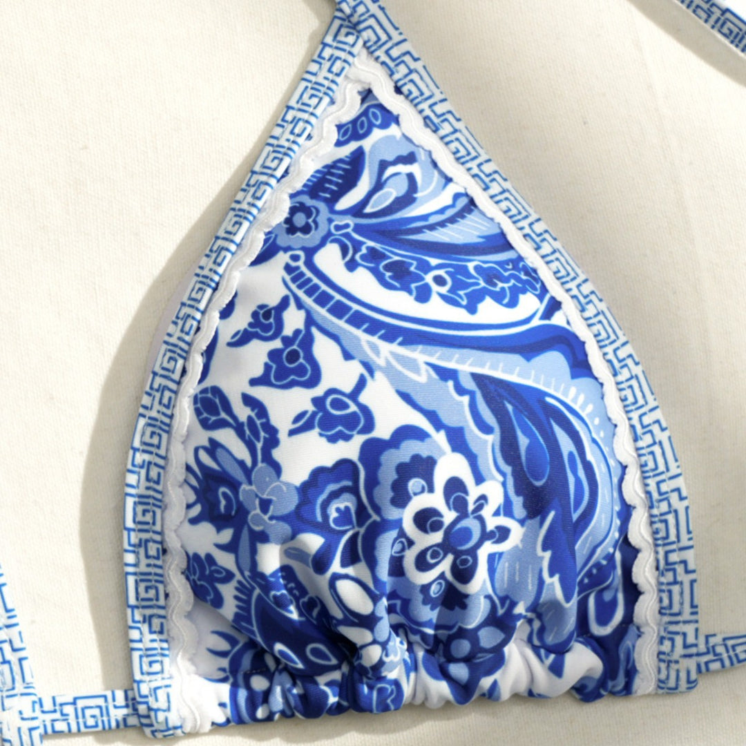 Damen Triangel-Bikini mit floralem Design R&B