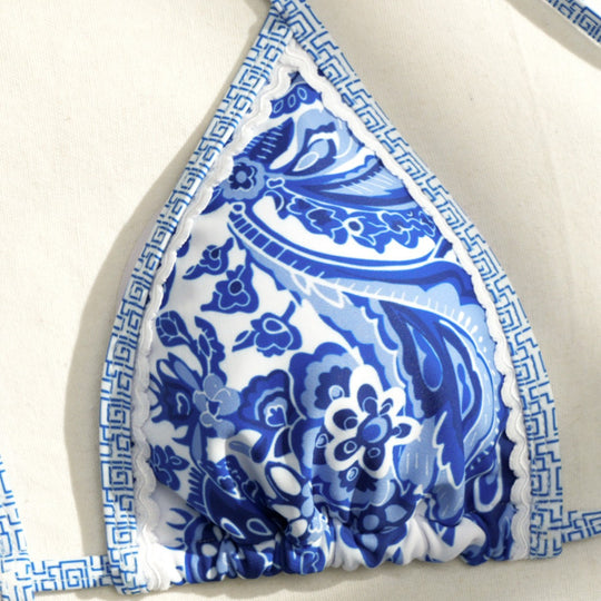 Damen Triangel-Bikini mit floralem Design R&B