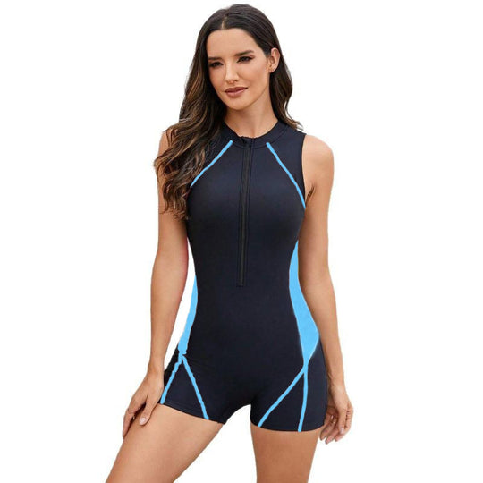 Damen Sportlicher Schwimmanzug mit Reißverschluss R&B