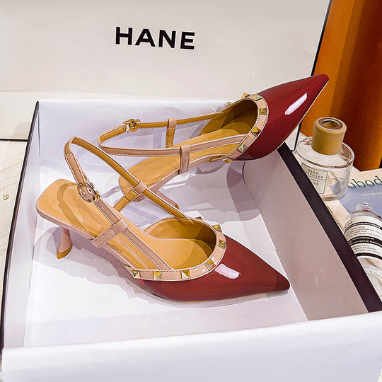 Damen Slingback-Pumps mit strukturierter Oberfläche und modischen Details R&B