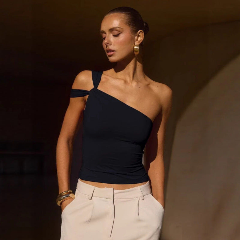 Damen asymmetrisches Top mit einem Schulter R&B