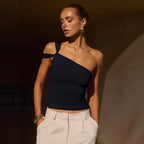 Damen asymmetrisches Top mit einem Schulter