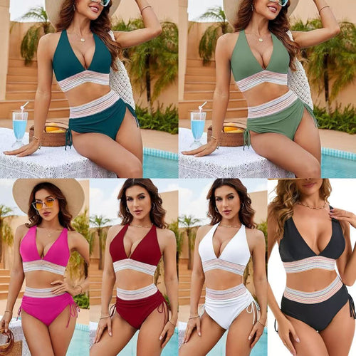 Damen Hochtaillierter Bikini mit elastischem Design R&B