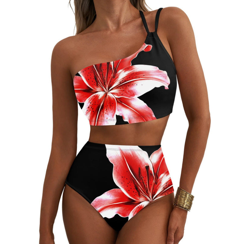 Damen Crop-Top Bikini Set mit floralem Design R&B