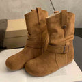 Damen Elegante Stiefel mit modischem Riemendesign und bequemer Passform R&B