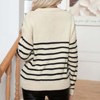 R&B | Elegante Strickjacke mit Knöpfdetails Acryl Gestreift, Bequem