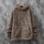 Damen kuscheliger Fleece-Hoodie mit Kängurutasche und Kapuze