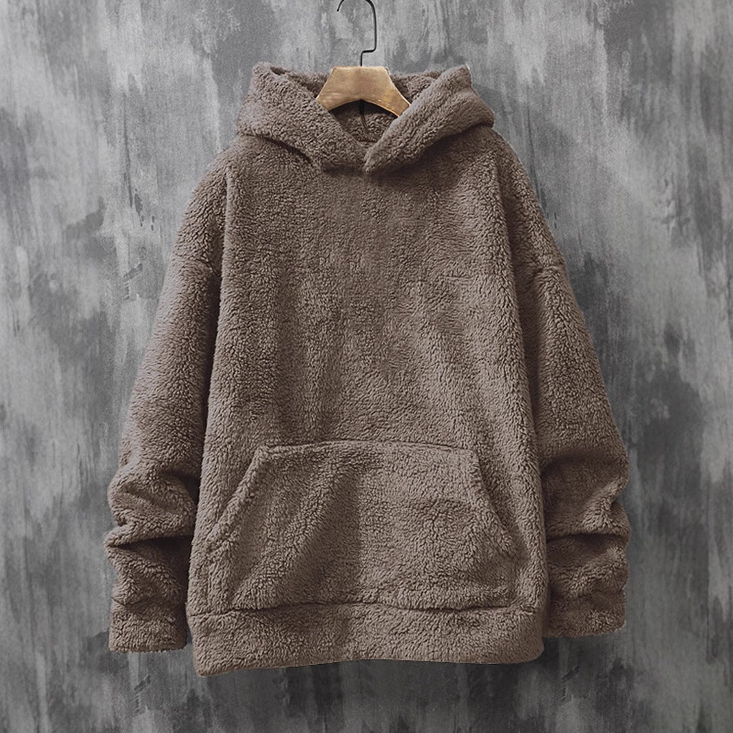 Damen kuscheliger Fleece-Hoodie mit Kängurutasche und Kapuze