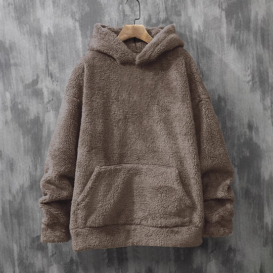 Damen kuscheliger Fleece-Hoodie mit Kängurutasche und Kapuze R&B