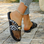 Damen trendige Netz-Sandalen mit glänzenden Akzenten und komfortablem Fußbett R&B