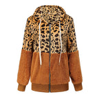 Damen Modischer Fleece-Hoodie mit tierischem Muster und Kontrastdetails R&B