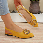 Damen Elegante Slingback-Ballerinas mit raffiniertem Schmuckdetail R&B
