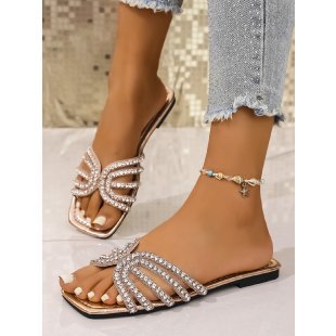 Damen Glänzende Riemchen-Sandalen mit Funkelelementen R&B
