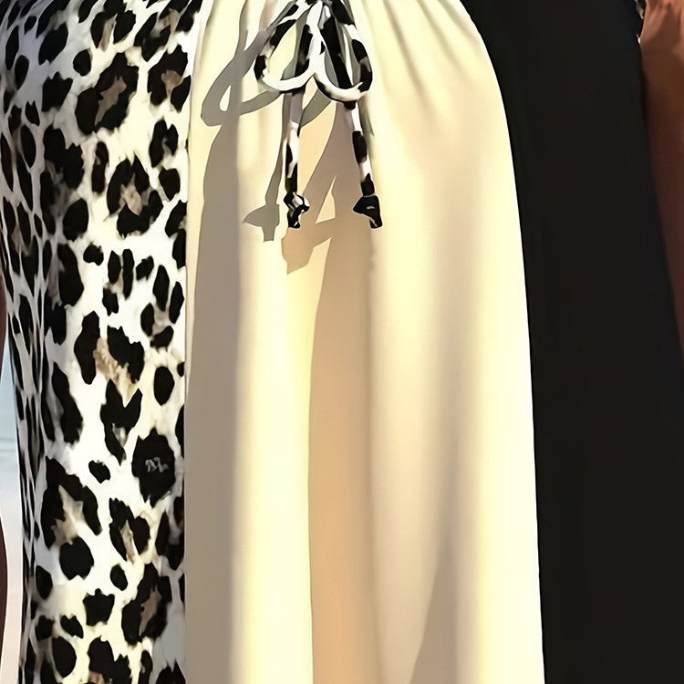 Damen Freizeit Tankini mit modernem Animal-Print und verstellbaren Trägern R&B