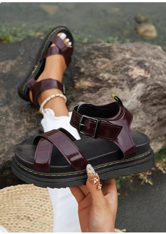 Damen Komfortable Riemchen-Sandalen mit verstellbarem Riemendesign und rutschfester Sohle R&B