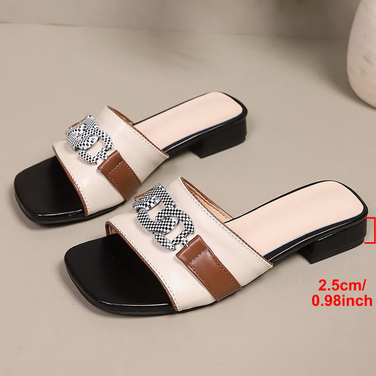 Damen Komfortable Slides mit modischem Ketten-Design R&B