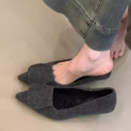 Damen Filz-Pantoletten mit spitzem Design und kuscheligem Innenfutter R&B