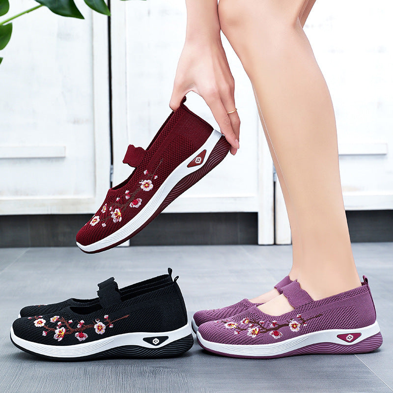 Damen Sportliche Strickschuhe mit floralem Design R&B