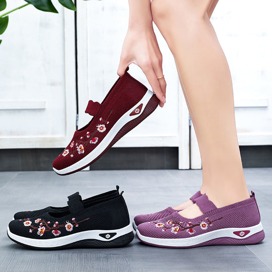 Damen Sportliche Strickschuhe mit floralem Design R&B