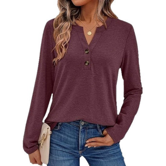 Damen Langarmshirt mit Knopfdetails R&B