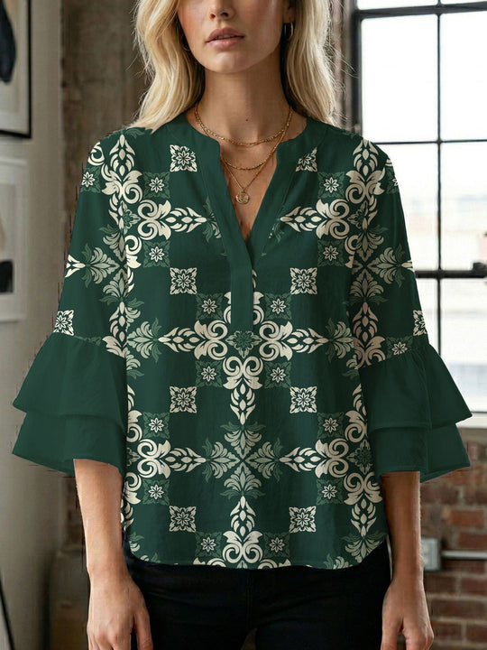 Damen Bluse mit wunderschönen floralem Design R&B