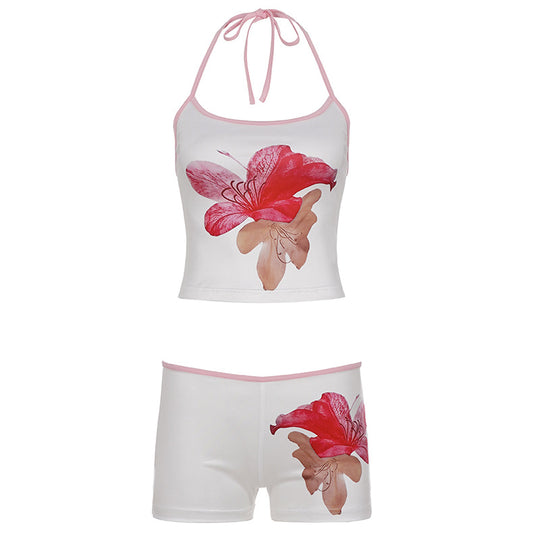 Damen Freizeit-Set mit floralem Design und verstellbarem Trägerschnitt R&B