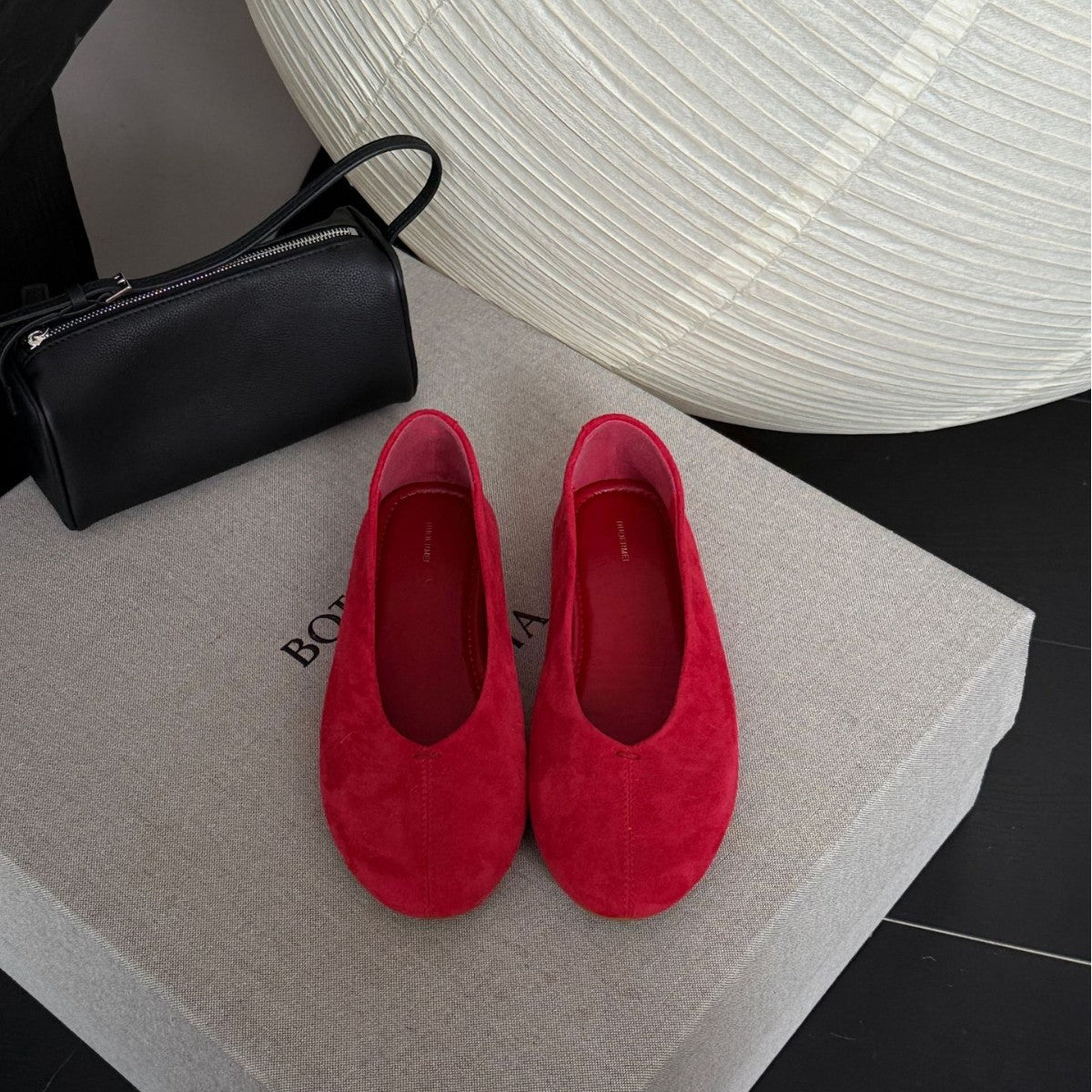 Damen Ballerinas aus hochwertigem Wildleder mit elastischem Rand R&B