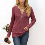 Damen Strickpullover mit modernem Reißverschluss