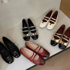 Damen elegante Mary Jane Ballerinas mit dekorativen Schnallen R&B