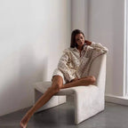 Damen Verspieltes Kurzarm-Oberteil und Shorts-Set mit Herz-Muster R&B