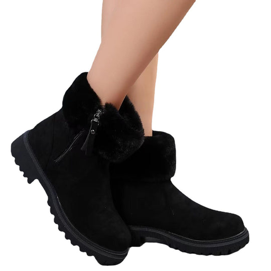 Damen Winterboots mit Kunstfellkragen und rutschfester Sohle R&B
