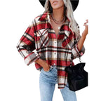 Damen Karobluse mit aufgesetzten Taschen und modernem Schnitt R&B