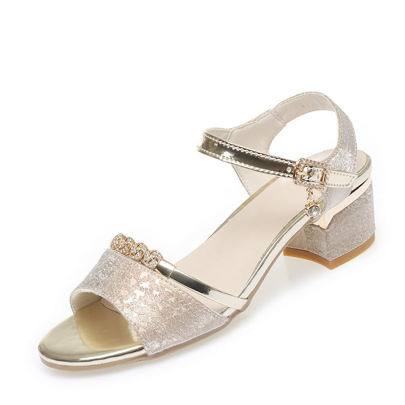 Damen Elegante Sandaletten mit verzierten Riemen und komfortablem Blockabsatz R&B