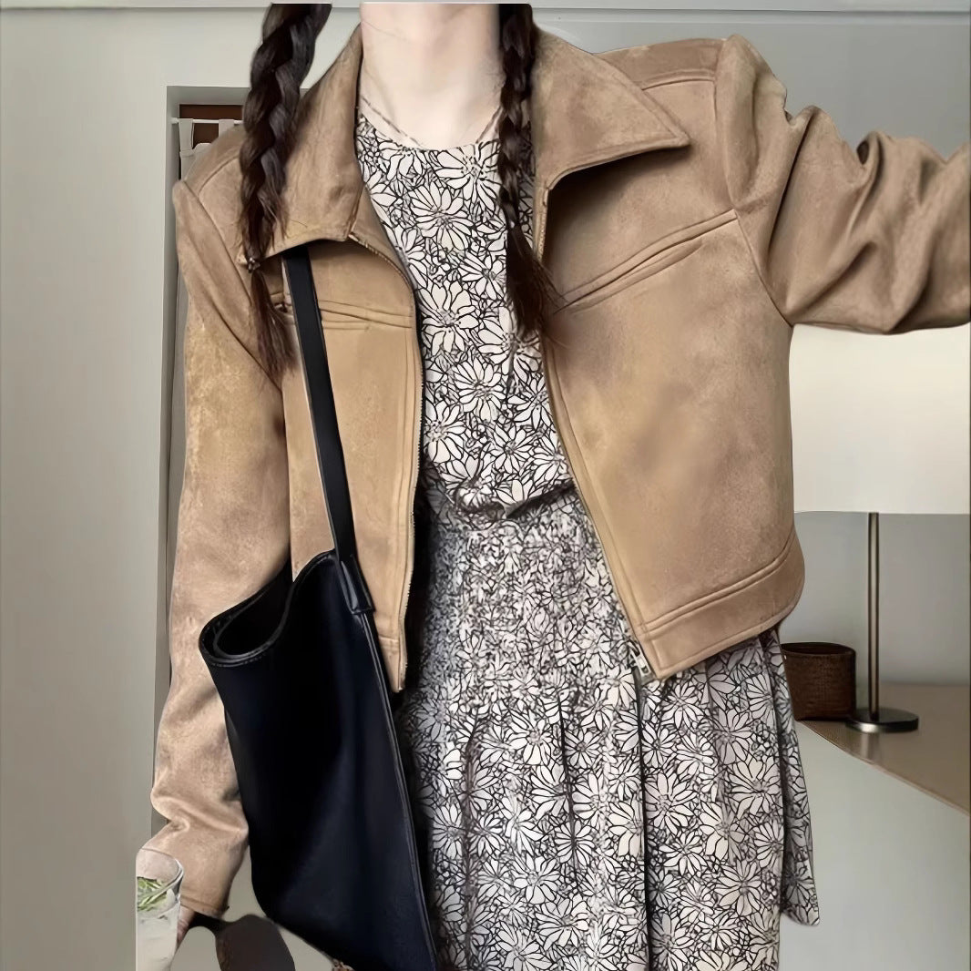 Damen Lässig cropped Jacke R&B