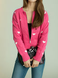 Damen Strickjacke mit Herzmotiv und modernem Reißverschluss R&B