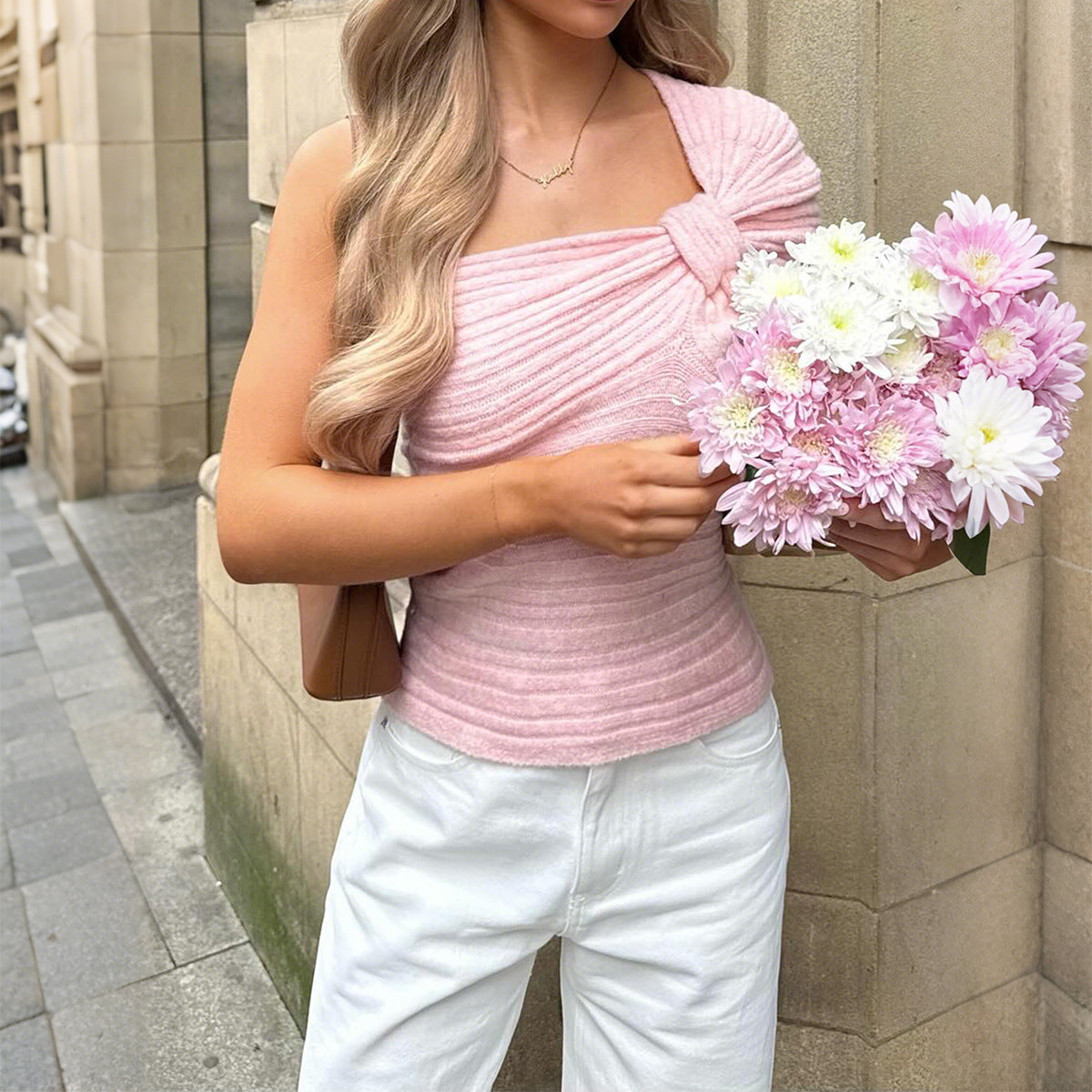 Damen Top mit Rüschendetails und figurbetontem Schnitt R&B