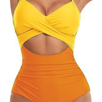 Damen Einteiliger Badeanzug mit elegantem Wickelschnitt R&B
