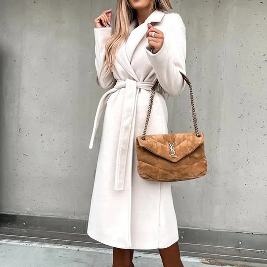 Damen eleganter und warmer Wollmantel R&B