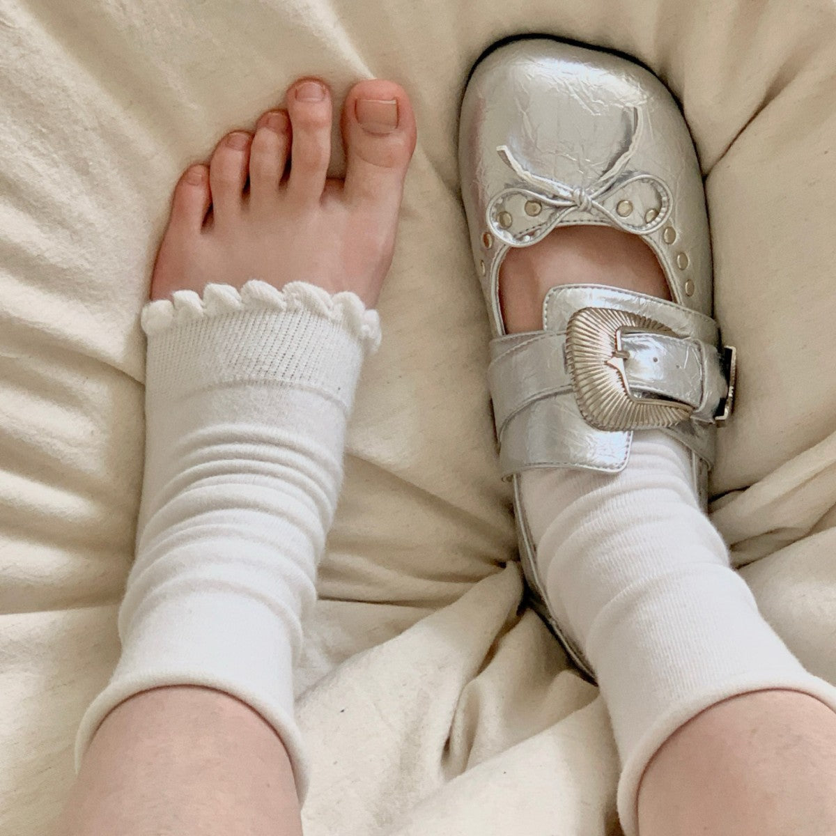 Damen elegante Ballerinas mit hochwertiger Schnalle R&B