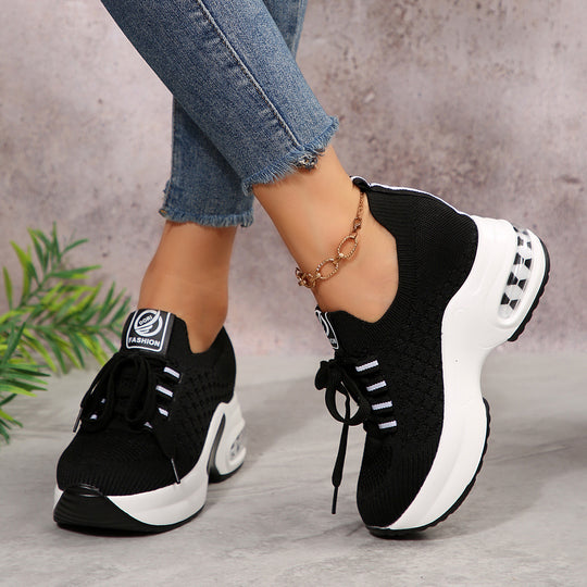 Damen Sportliche Sneakers mit atmungsaktivem Strickdesign und rutschfester Sohle R&B