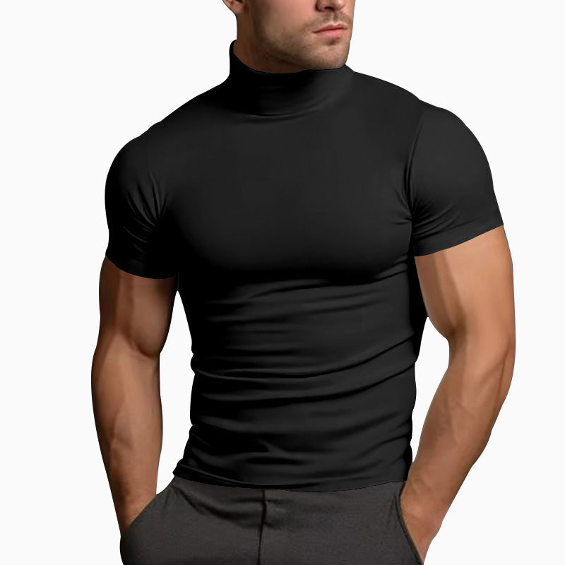 Herren Langarm-Turtleneck-Shirt aus atmungsaktivem Stretchmaterial R&B