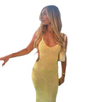 Damen figurbetontes Maxikleid mit Cut-Outs R&B