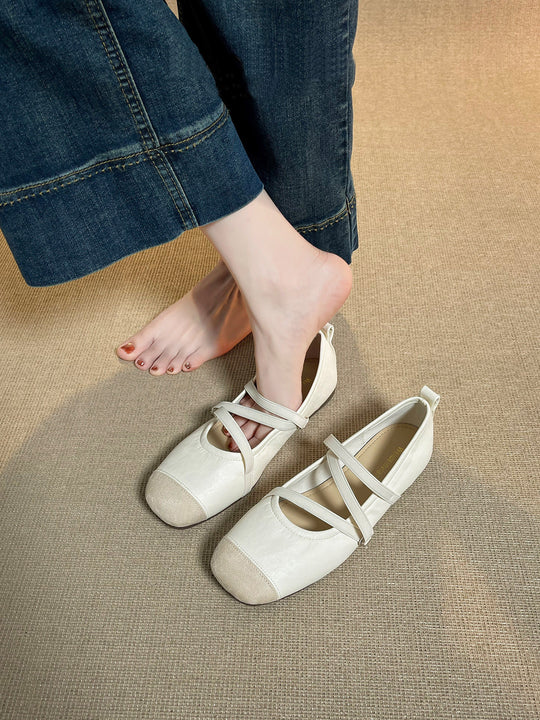 Damen modische Riemchen-Ballerinas aus hochwertigem Material mit komfortabler Passform R&B